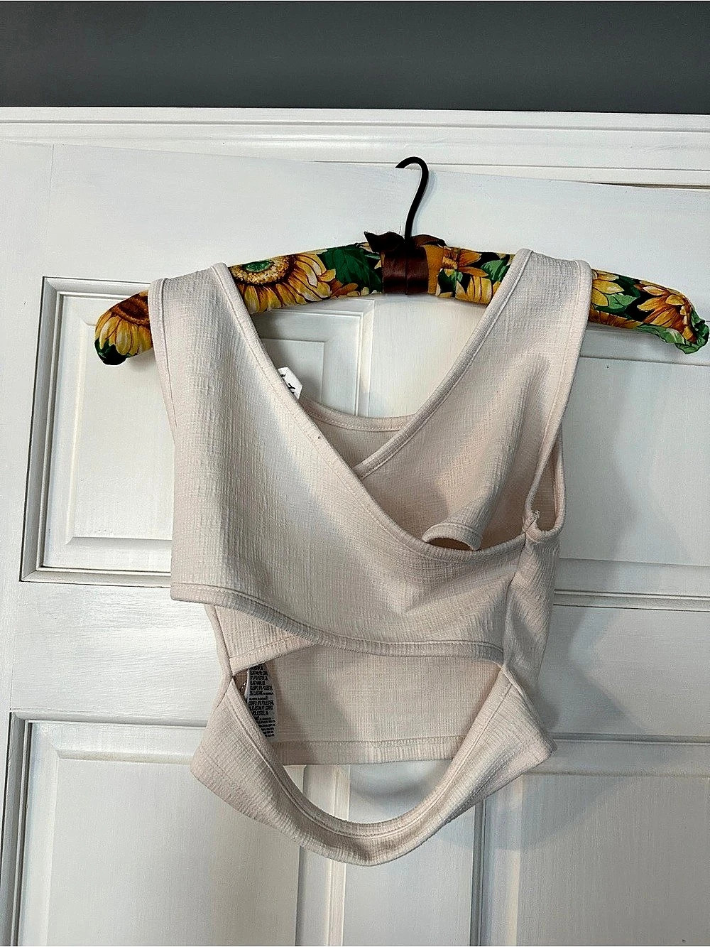 Roxy Rib Crop Tank White - Picture 2 of 2